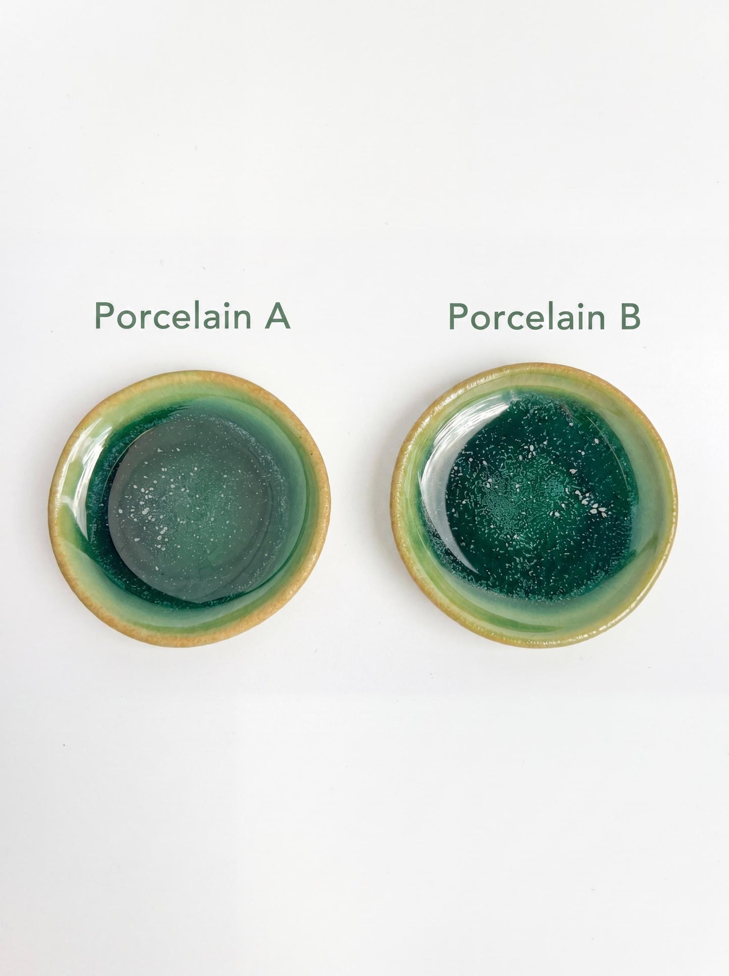 Emerald Green Crystalline Ceramic Ring Dishes