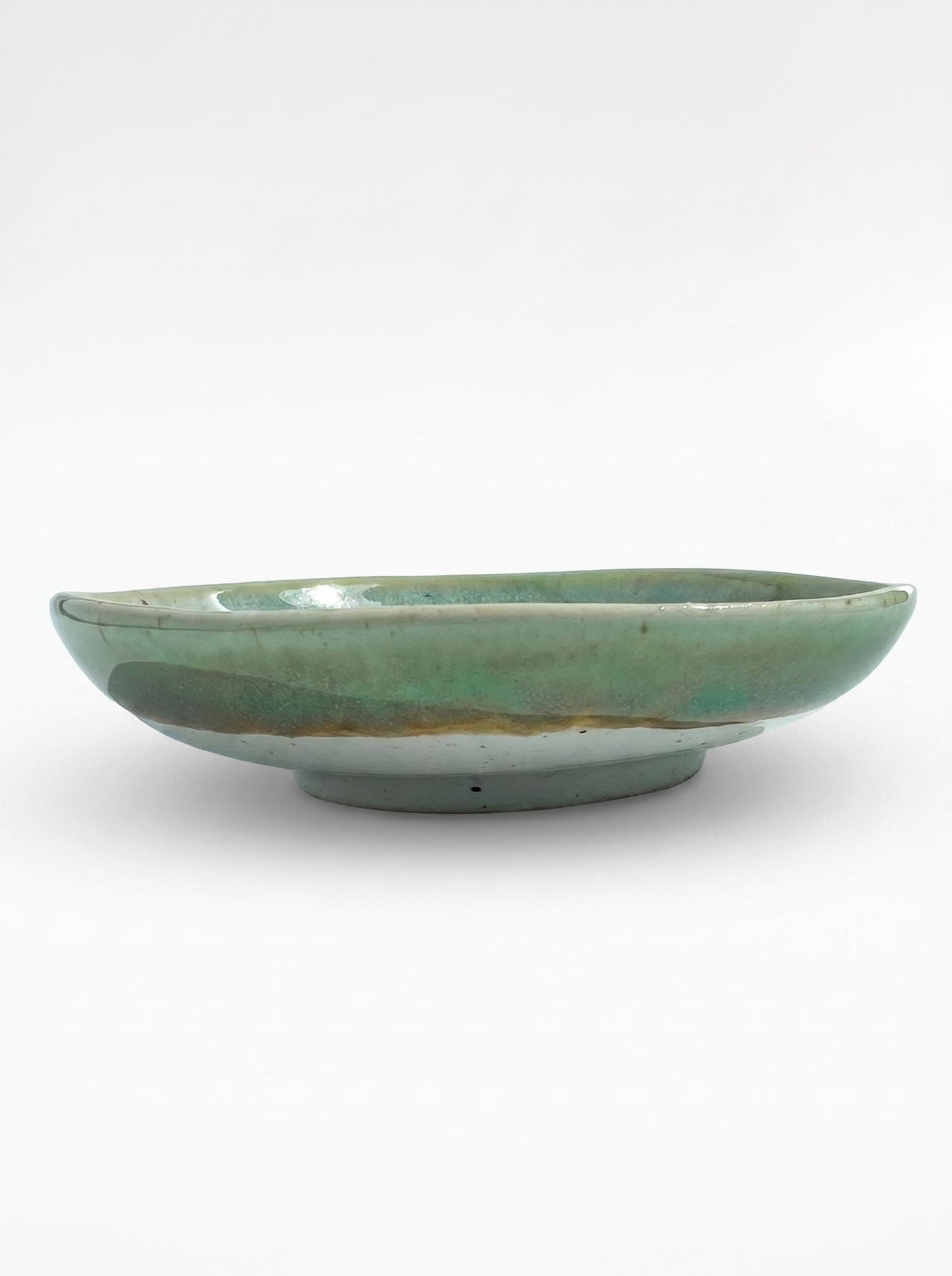 Turquoise Speckled Stoneware Ring Dish