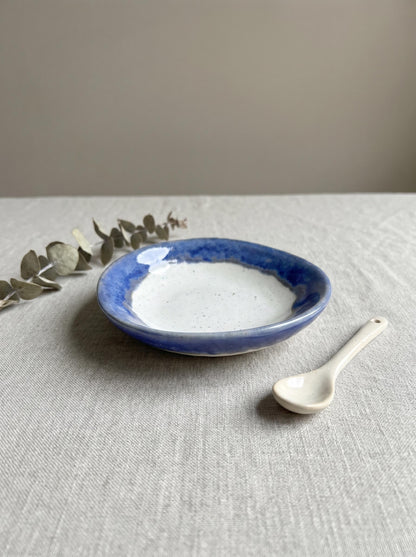 Cobalt Speckled Stoneware Ring Dish