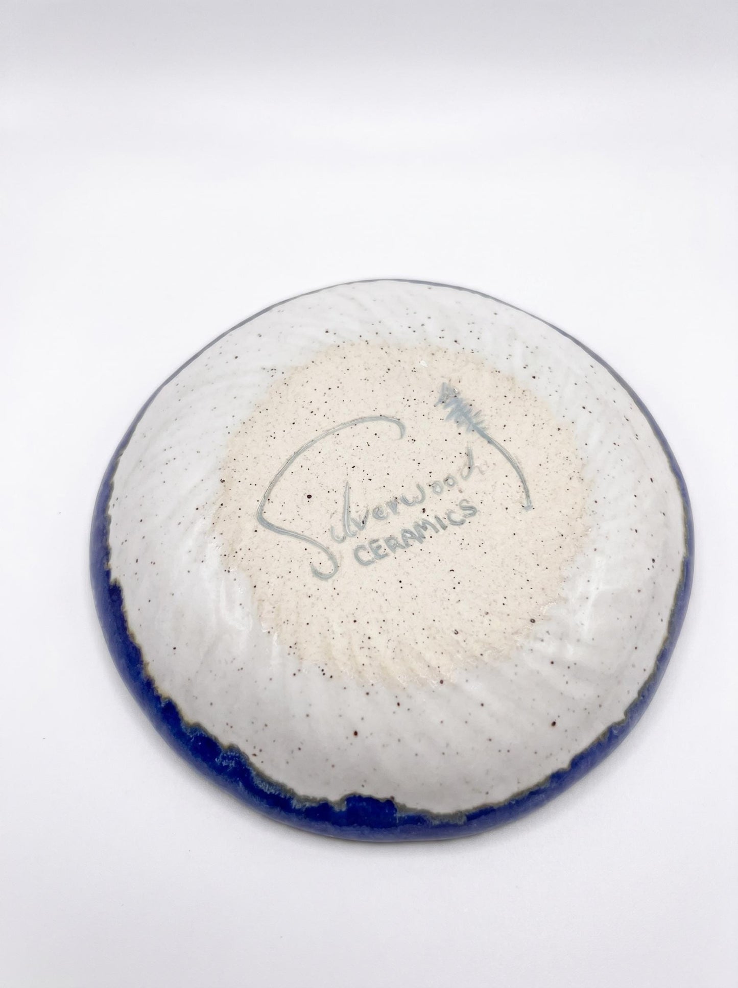 Cobalt Speckled Stoneware Ring Dish