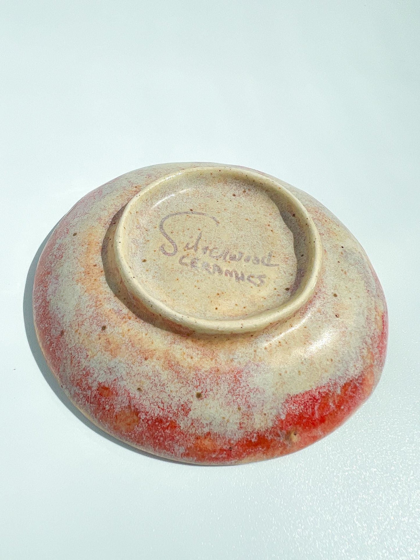 Blush Speckled Stoneware Ring Dish