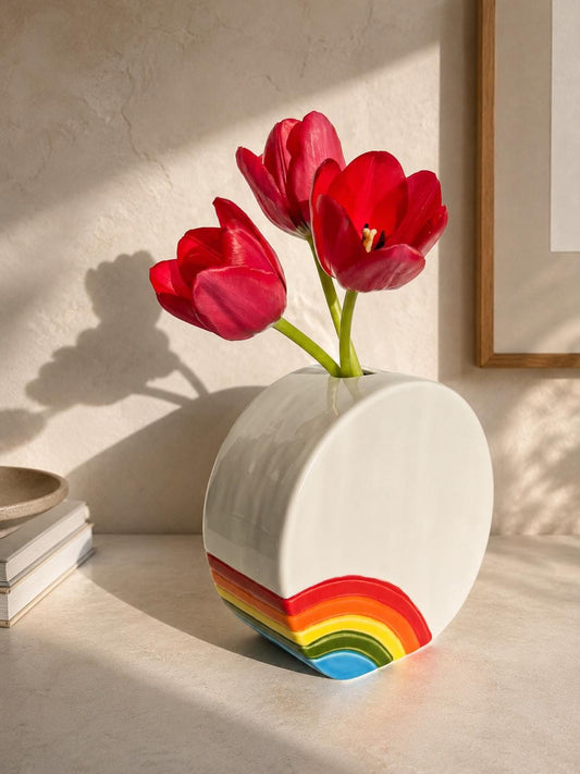 Handmade Ceramic Bud Vase  One of One Modern Rainbow Decor